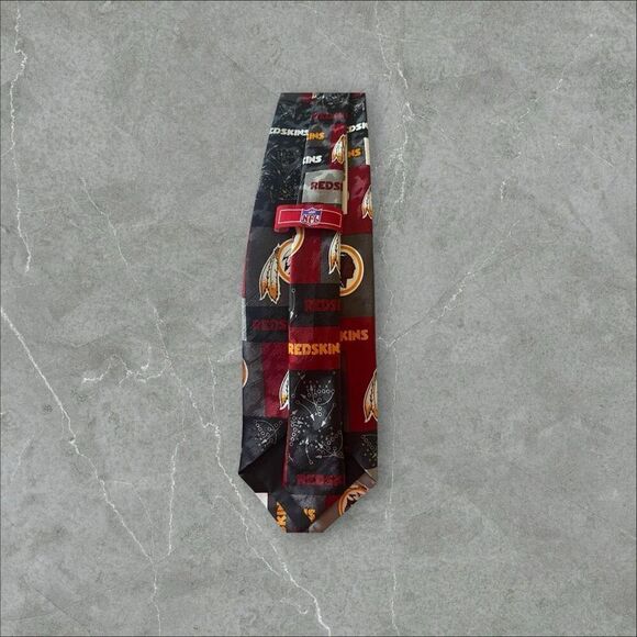 Ralph Marlin & Co. Mens Multicolor Washington Red Skin Block & Play Neck Tie - Picture 6 of 16